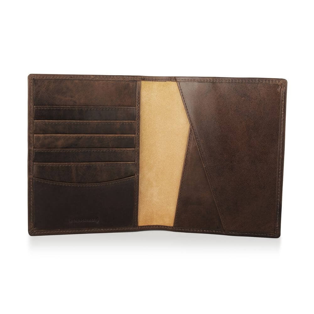 Leather-Lined Passport Wallet Sebastian Mayfair - Brown