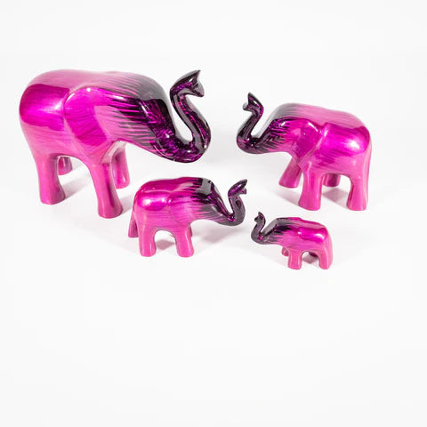 Elephant Ornament, Trunk Up  - Brushed Pink