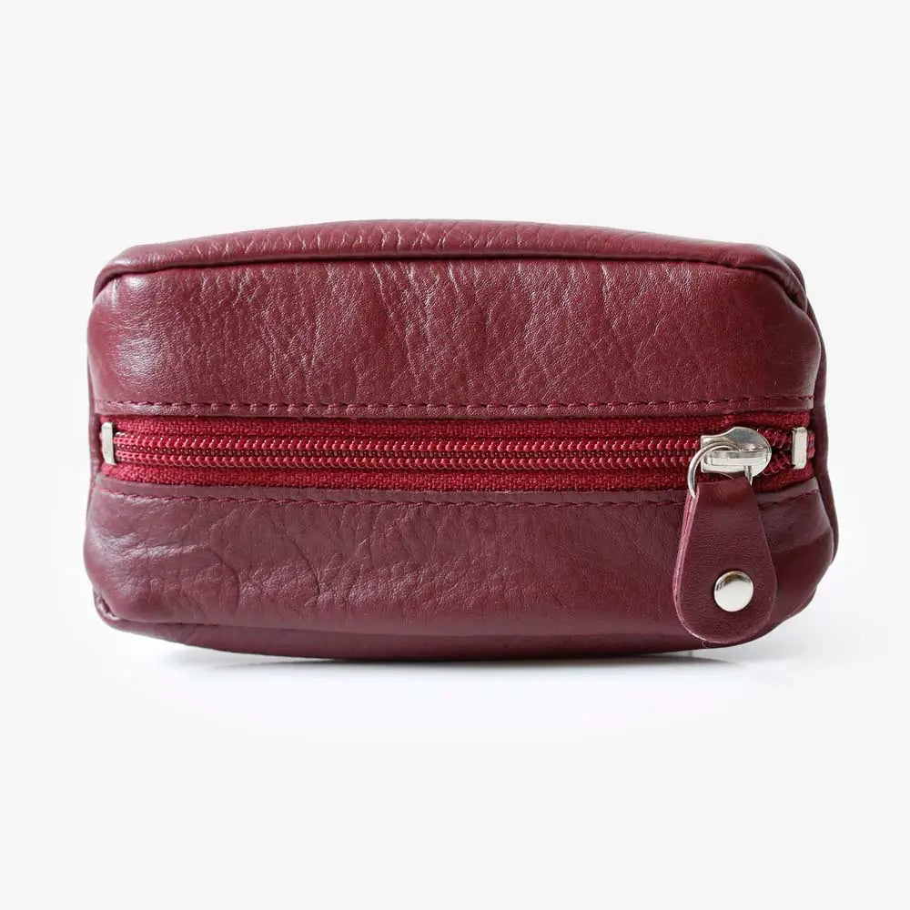 Small Leather Zipper Keyring Pouch