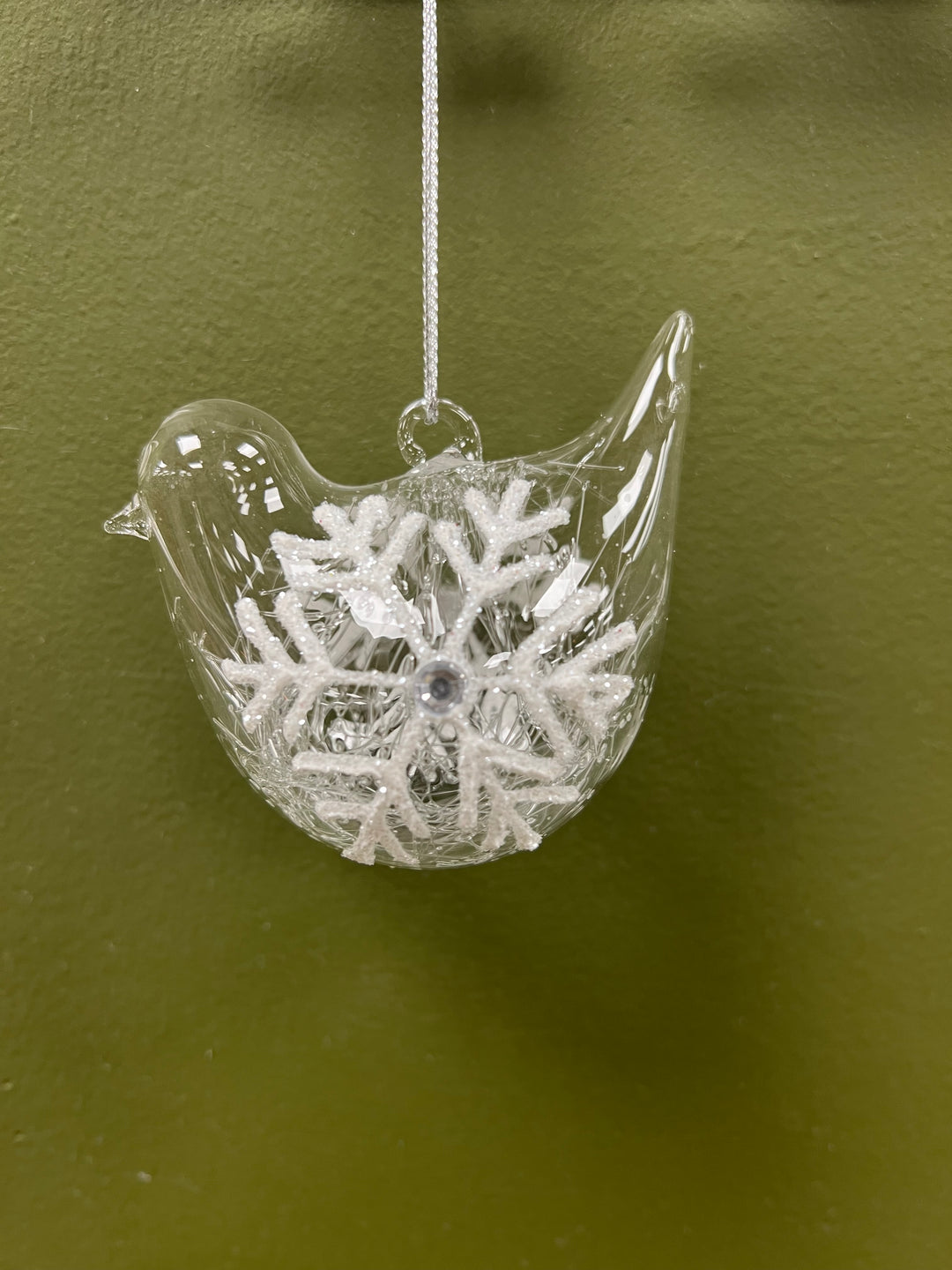 Glass Bird Tree Decoration