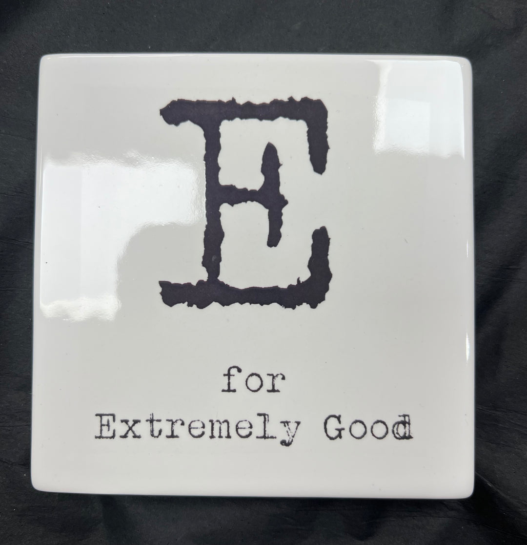 Letter Ceramic Coasters - E For...