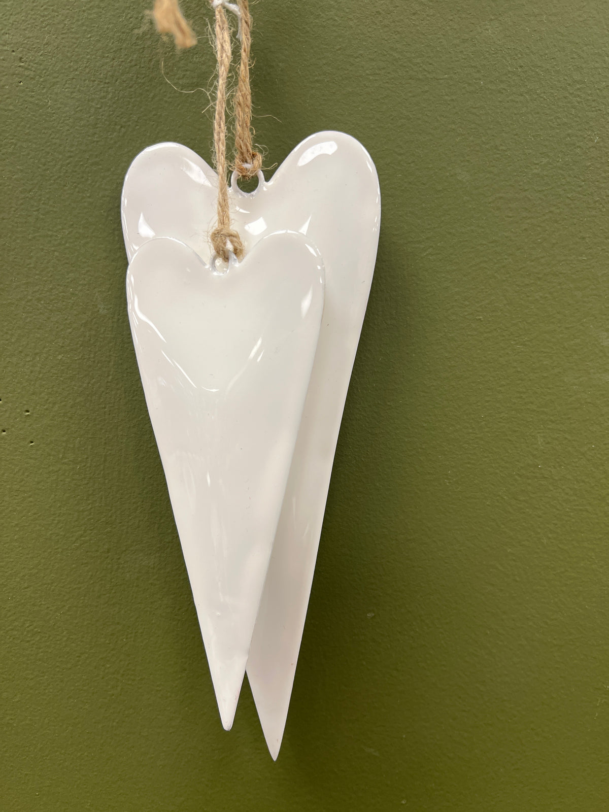 White Metal Heart Hanging Decoration