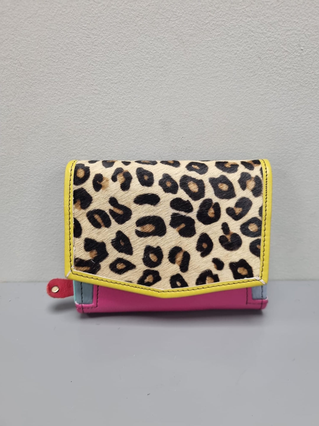 Anutza Wallet -Animal Print And Pink Leather