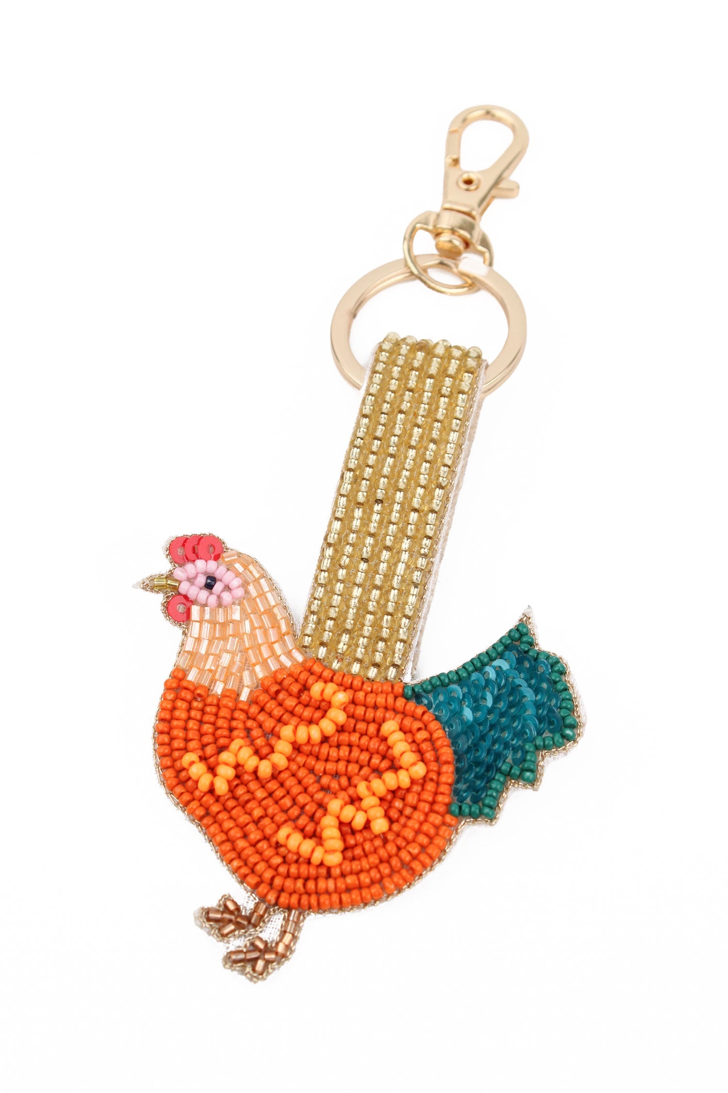 Chicken Beaded Keyring/Bag Charm