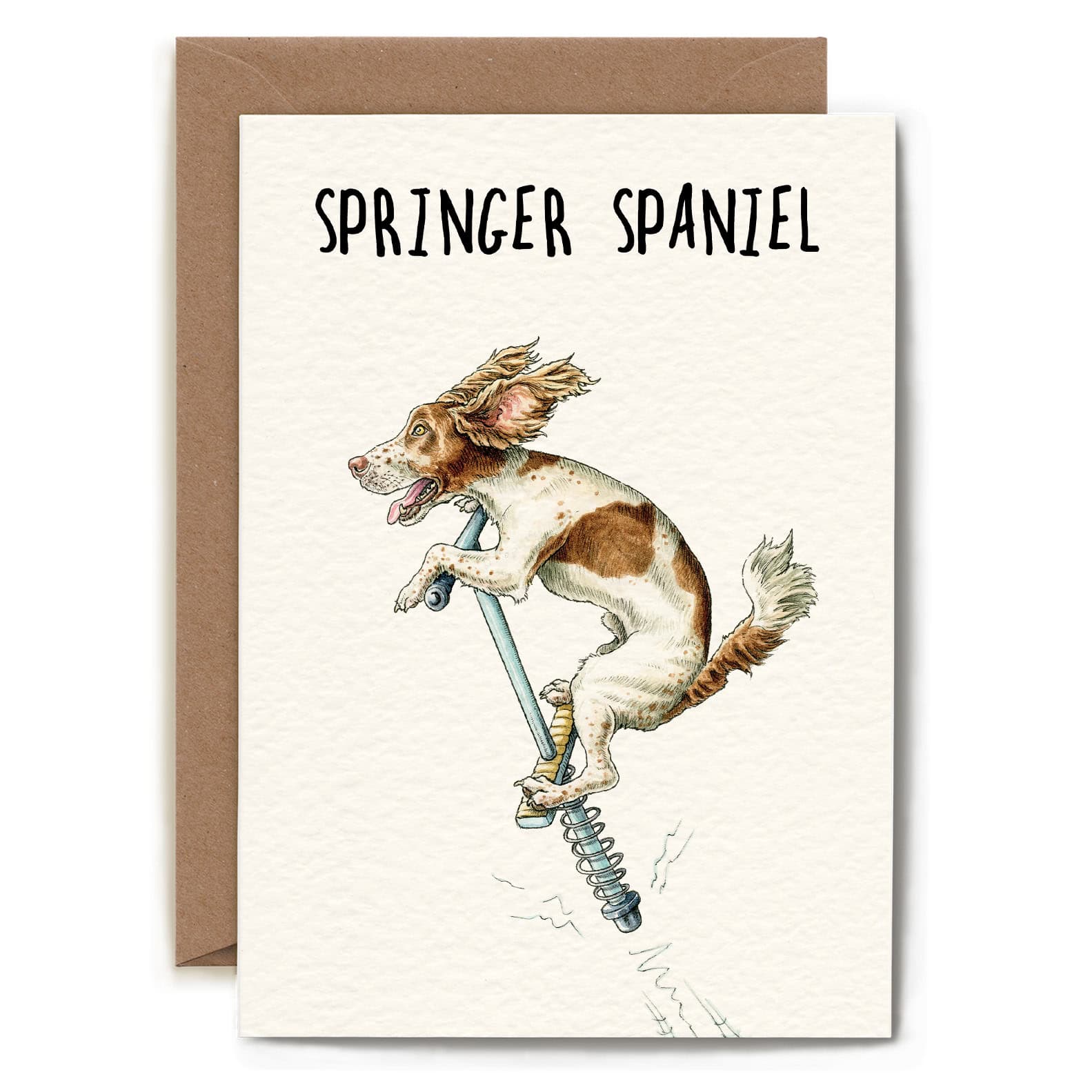 Springer Spaniel Punny Greetings Card