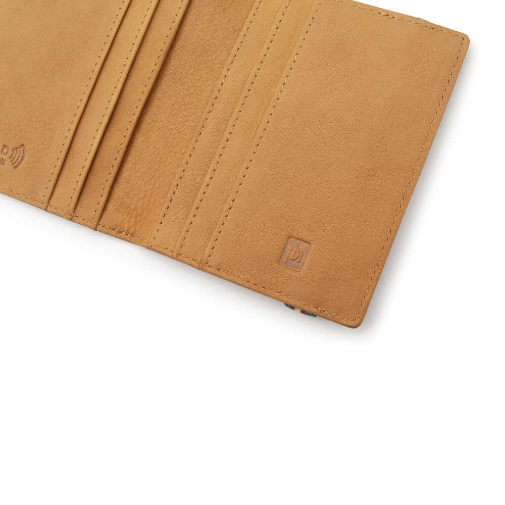 Slim Leather Card Holder Wallet with RFID Elliot Hudson - Cognac