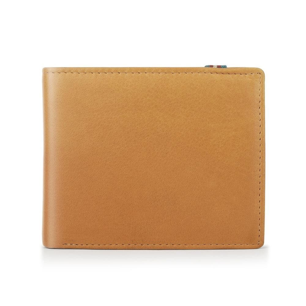 Leather Trifold Wallet with RFID & Elastic Closure - Rowan Hudson - Tan