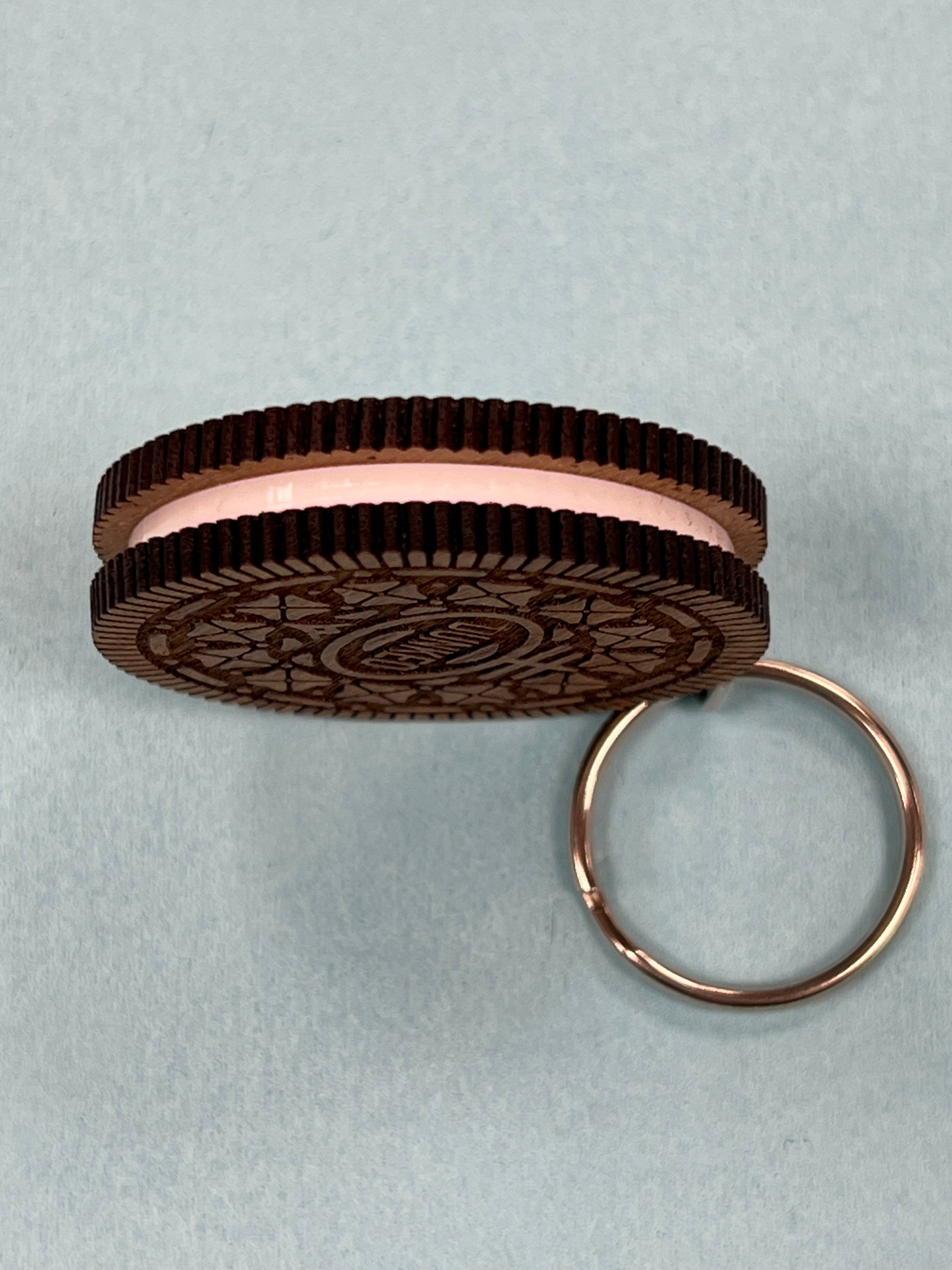 Chocolate Cream Biscuit Keyring