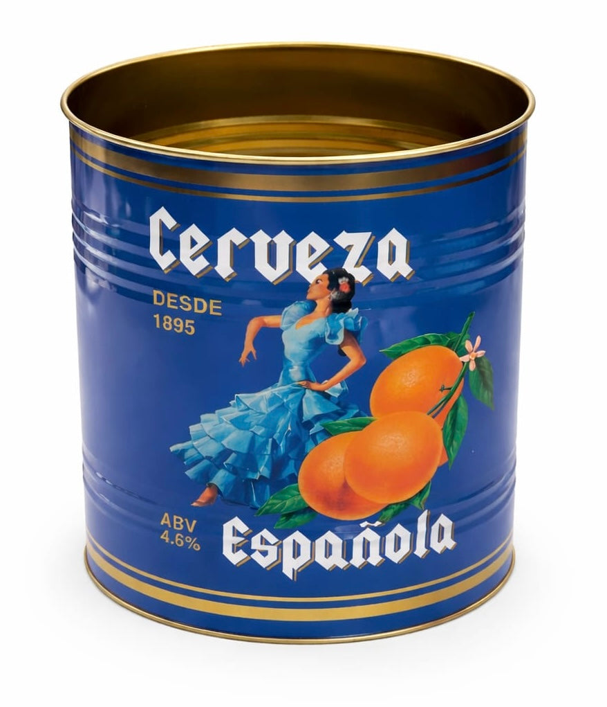 X-Large Storage Tin - Blue Cerveza Española 17x20cm