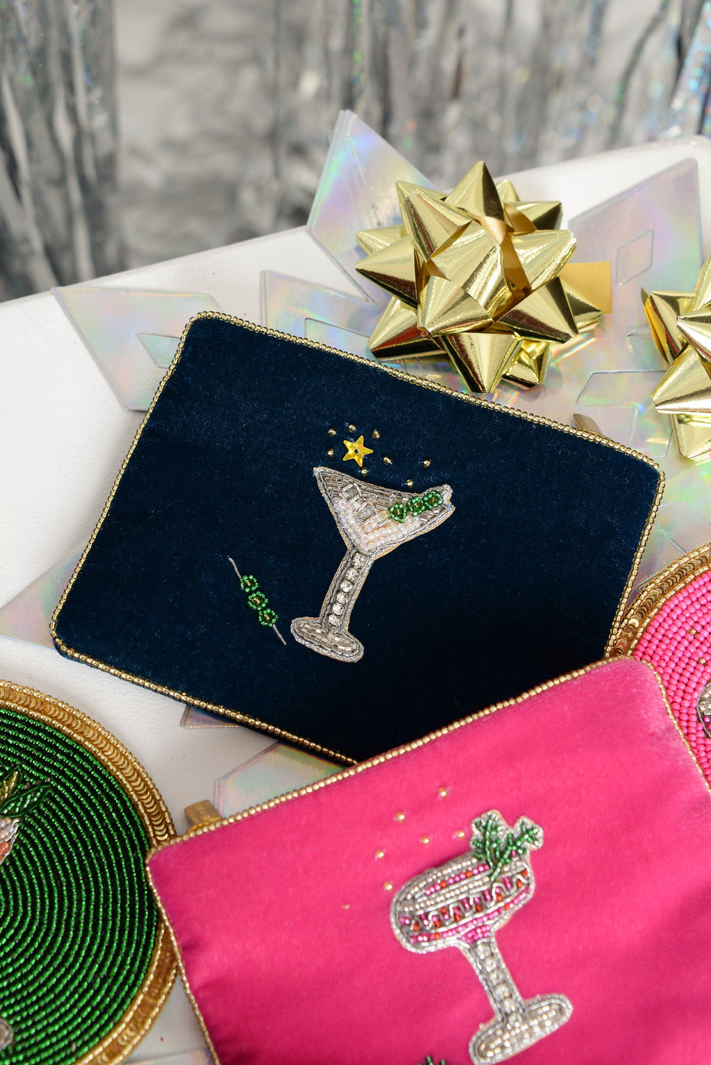 Martini Cocktail Velvet Purse