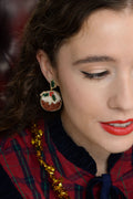 Xmas Pudding Beaded Earrings