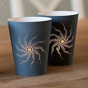 Grey and White Swirl Votive