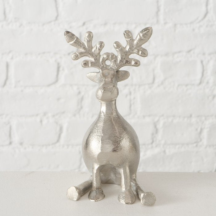 Sitting Reindeer Figurine - Tarnow Silver