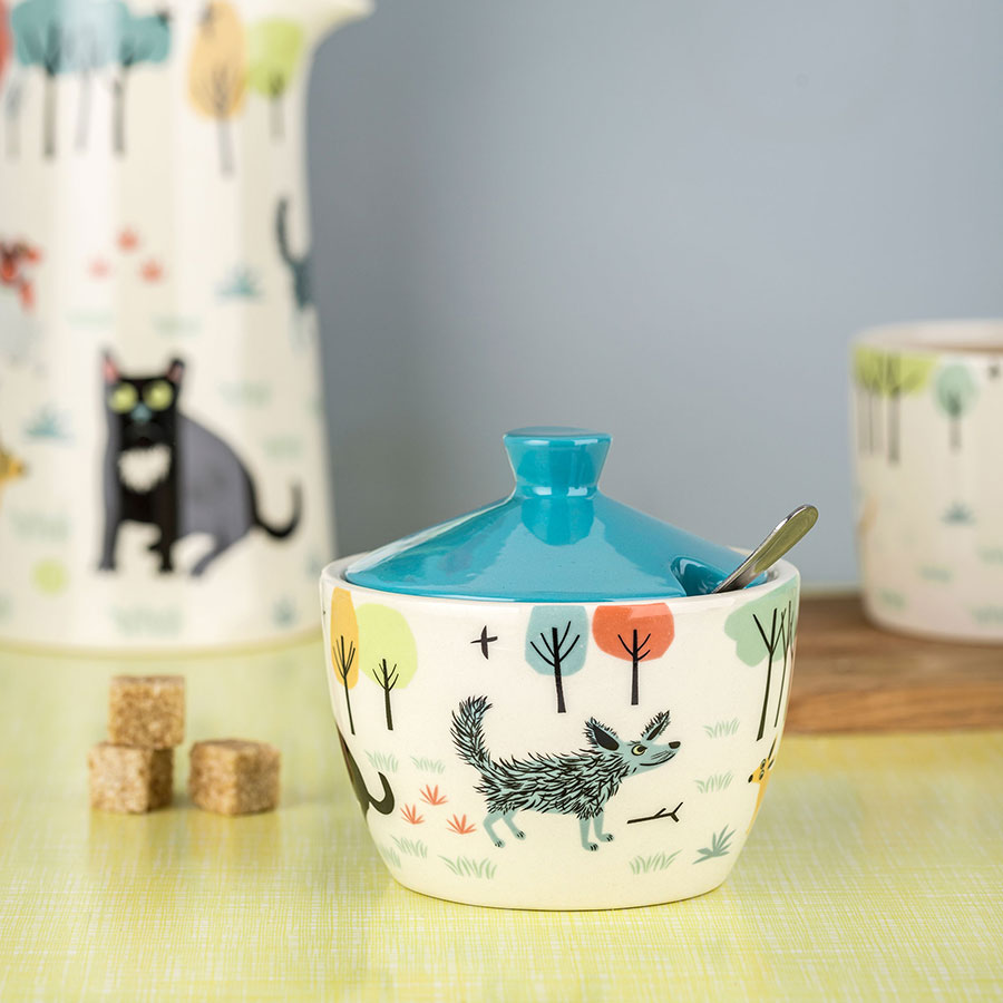 Handmade Ceramic Dog Sugar Pot