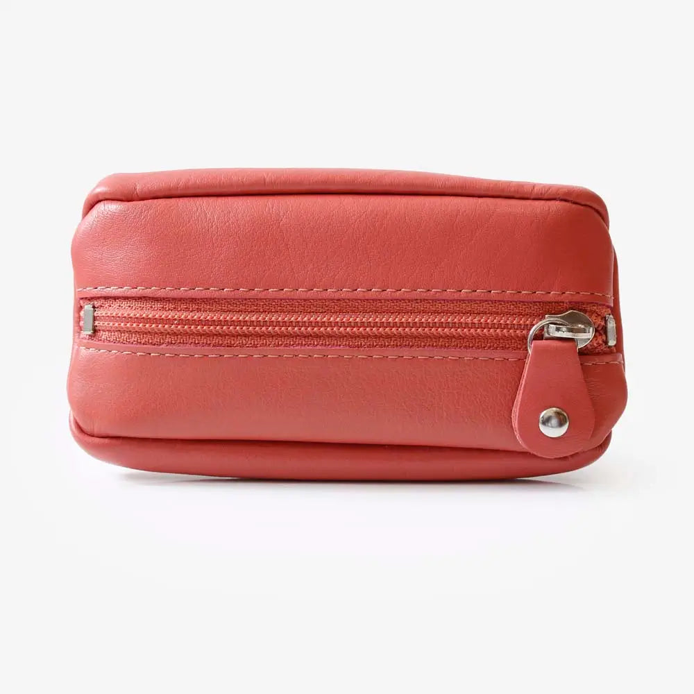 Small Leather Zipper Keyring Pouch