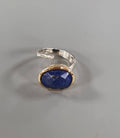 Maha Gold Plate & Sterling Silver Ring -  Lapis