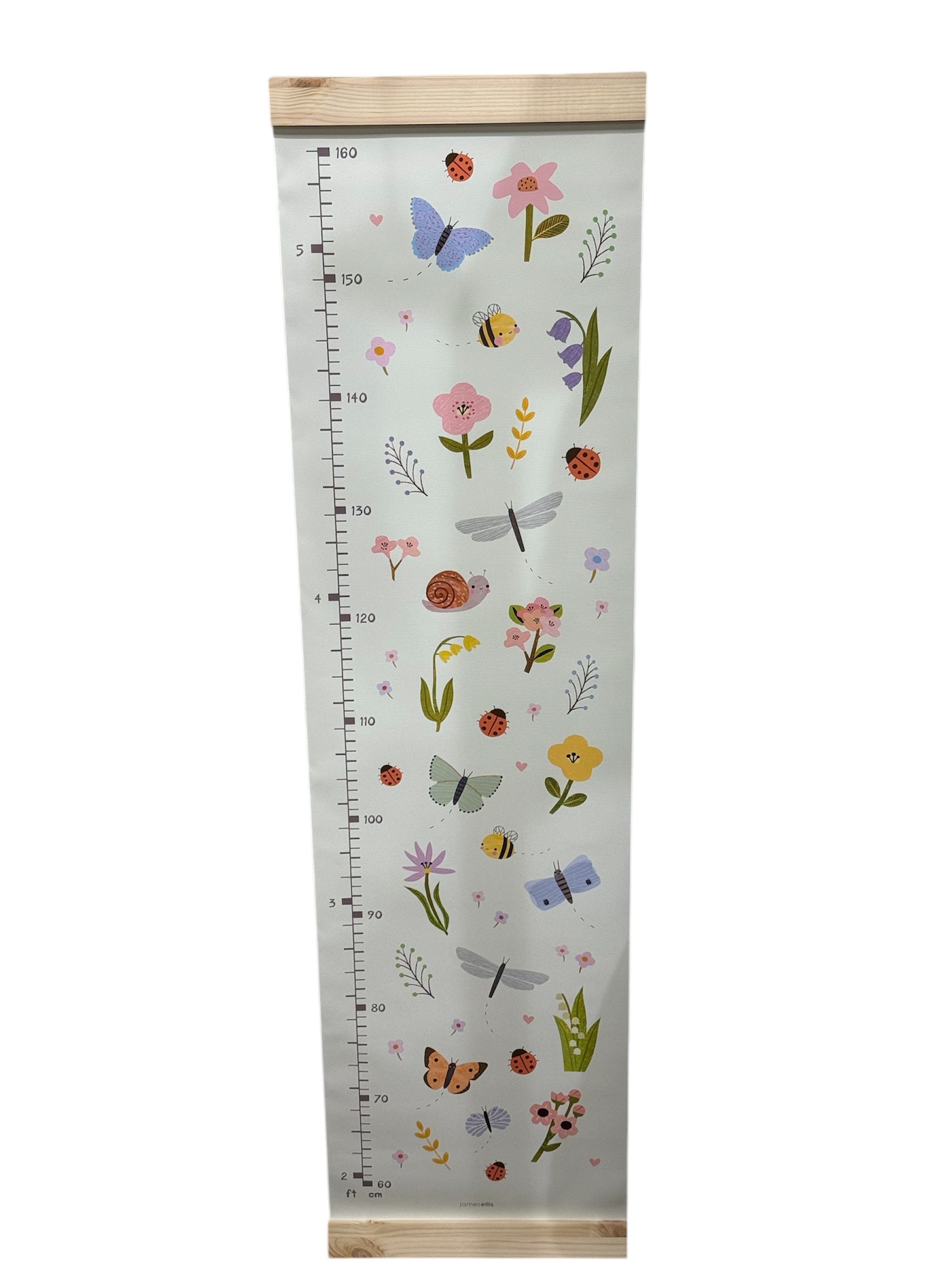 Butterflies & Flowers Height Chart