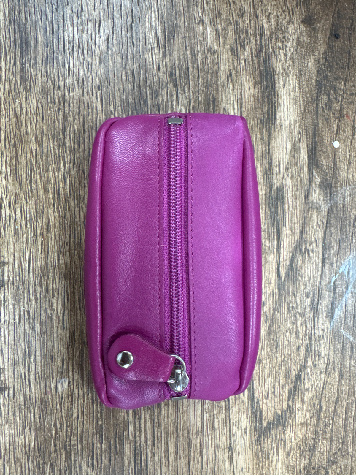 Small Leather Zipper Keyring Pouch