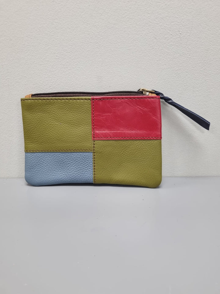 Zahra Pouch Purse - Olive/Red/Grey