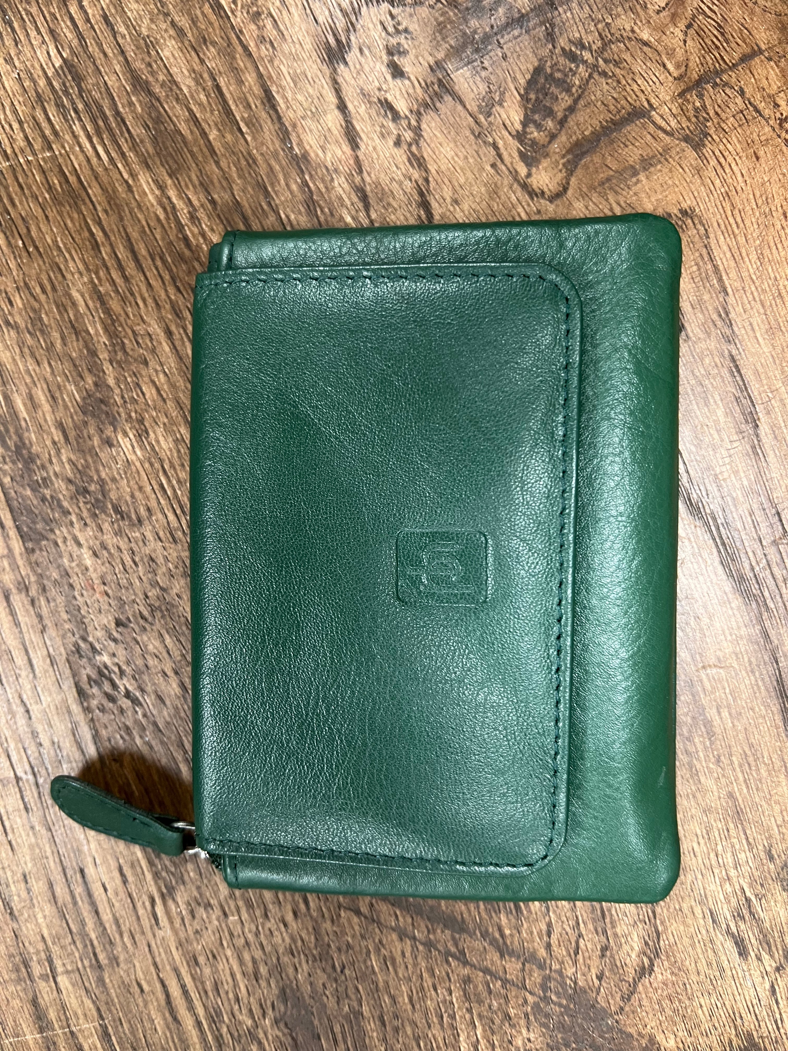 Soft Leather Coin Purse / Bottle Green