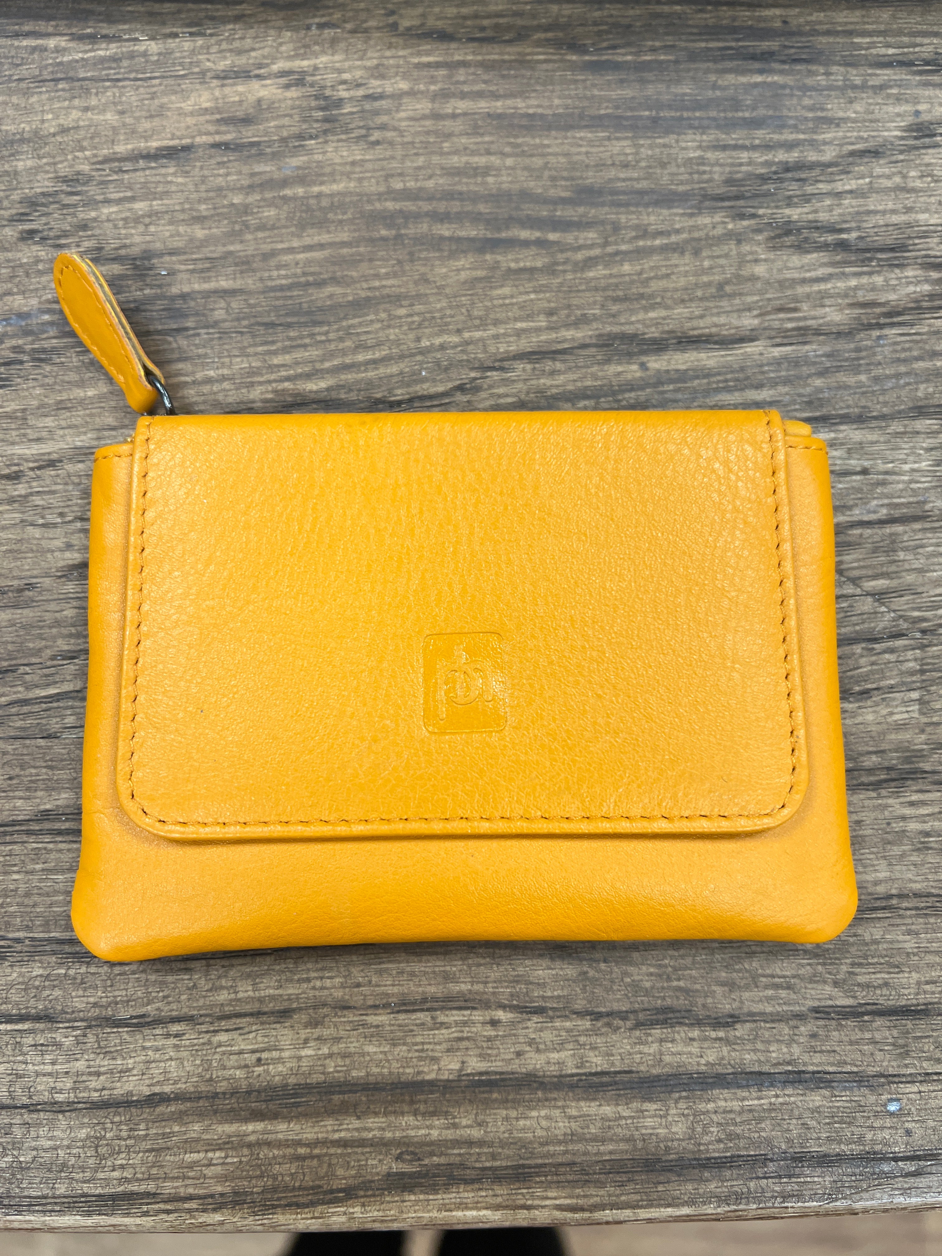 Soft Leather Coin Purse/ Tangerine