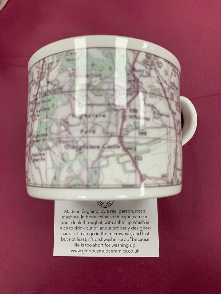 Vintage Map Breakfast Mug
