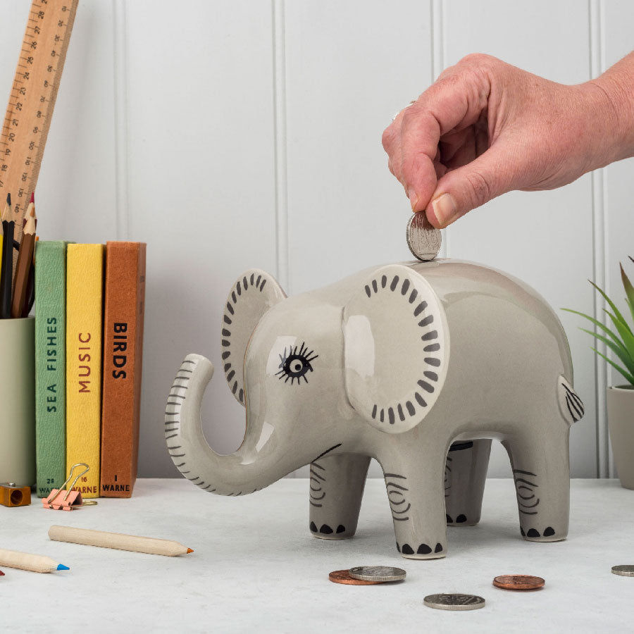 Handmade Ceramic Elephant Money box