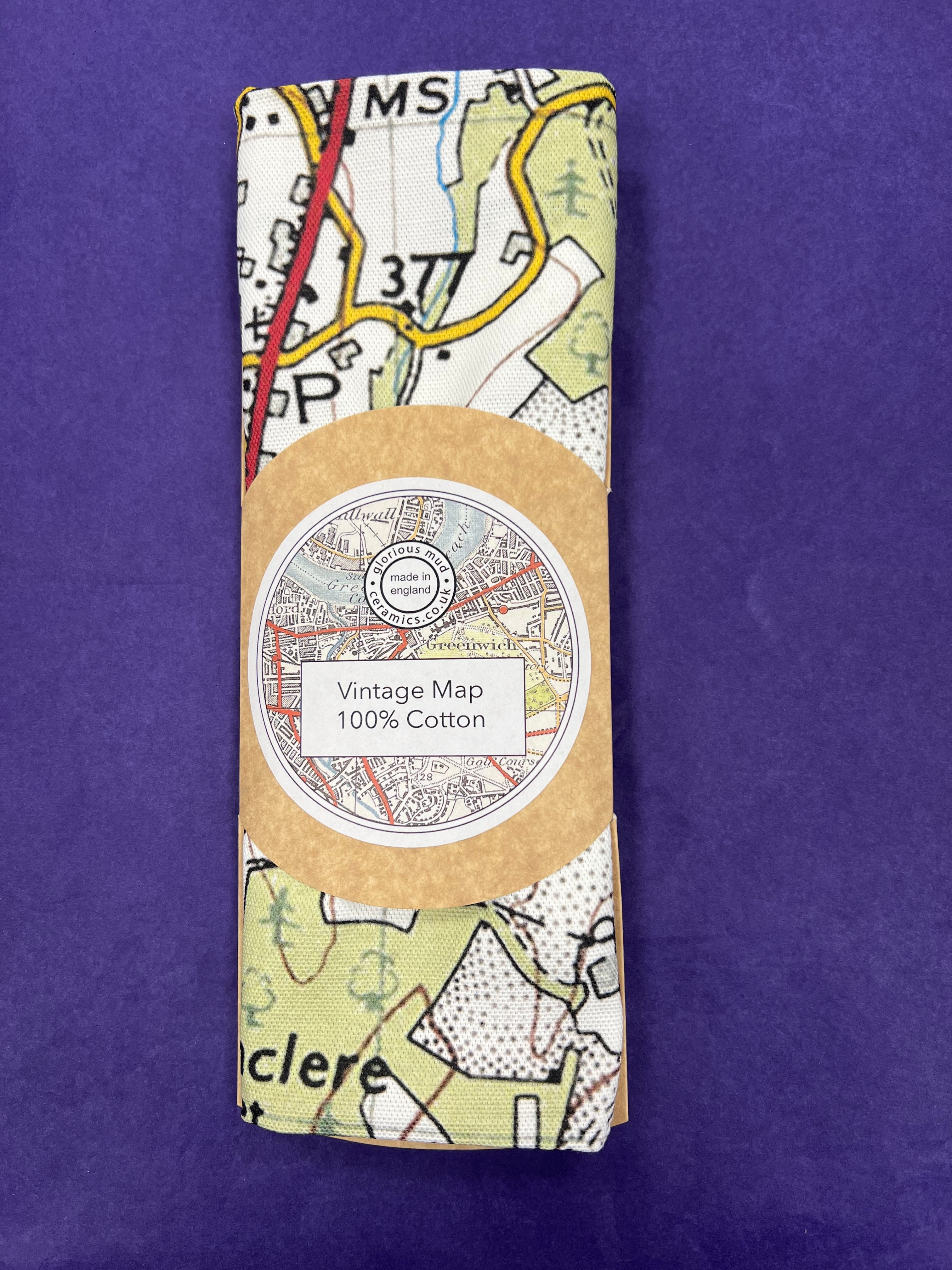 Vintage Map Tea Towel