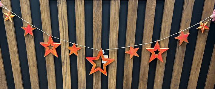 Stars Garland - Red/Gold