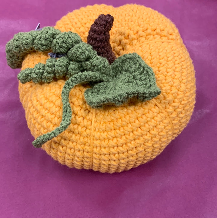 Yellow Pumpkin Crochet Ornament