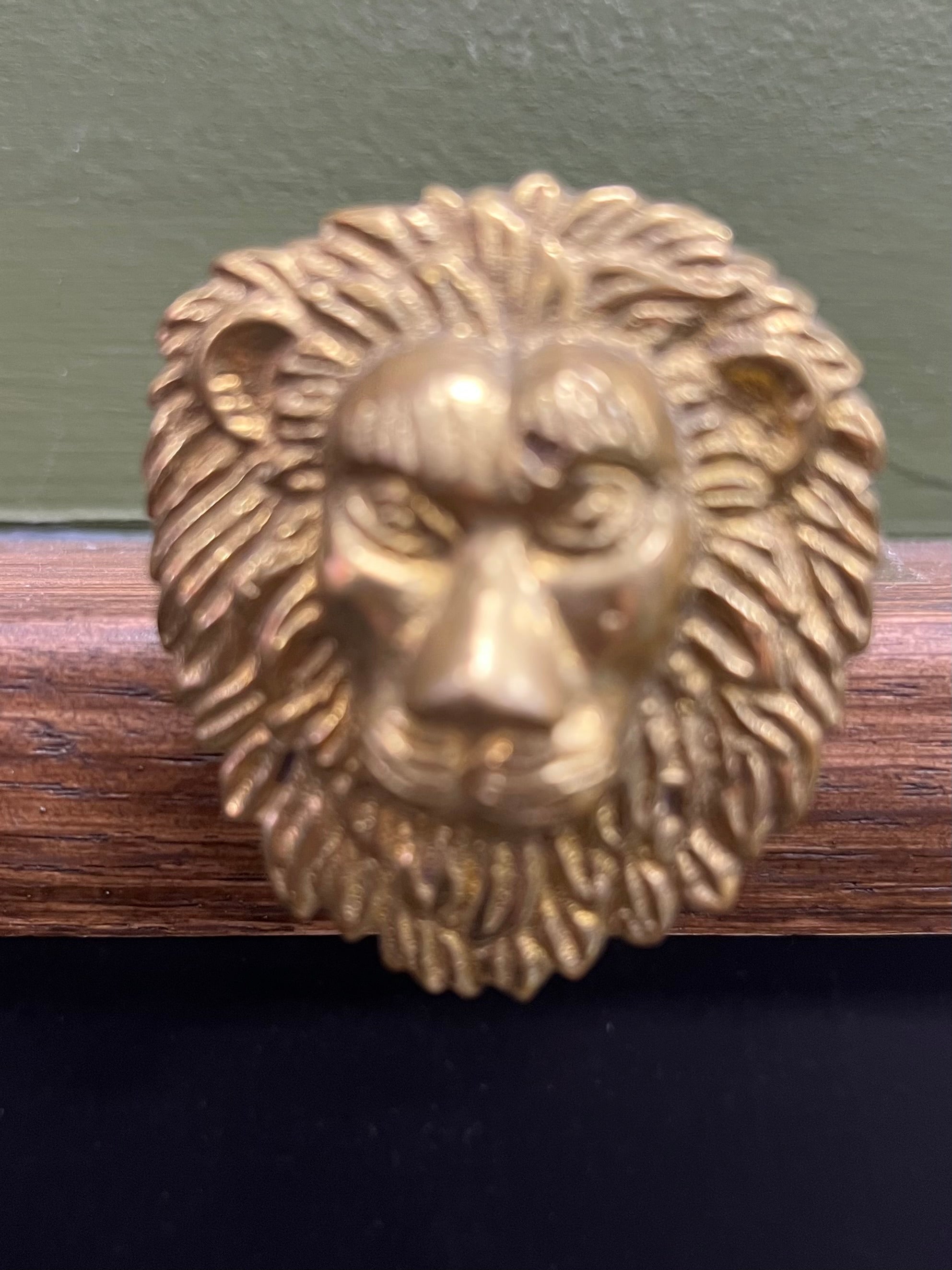Lion Drawer Knob - Gold Finish