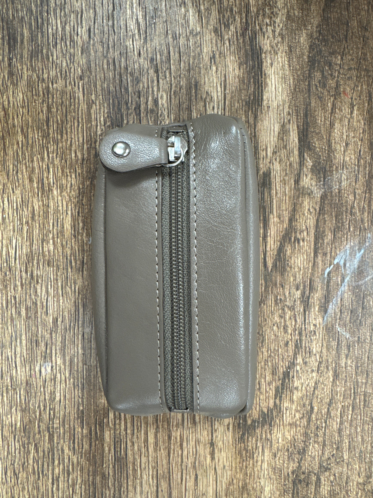 Small Leather Zipper Keyring Pouch