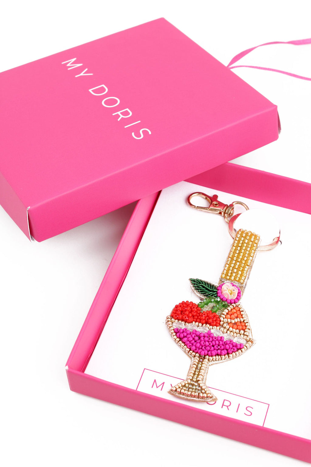 Fruity Cocktail Beaded Keyring