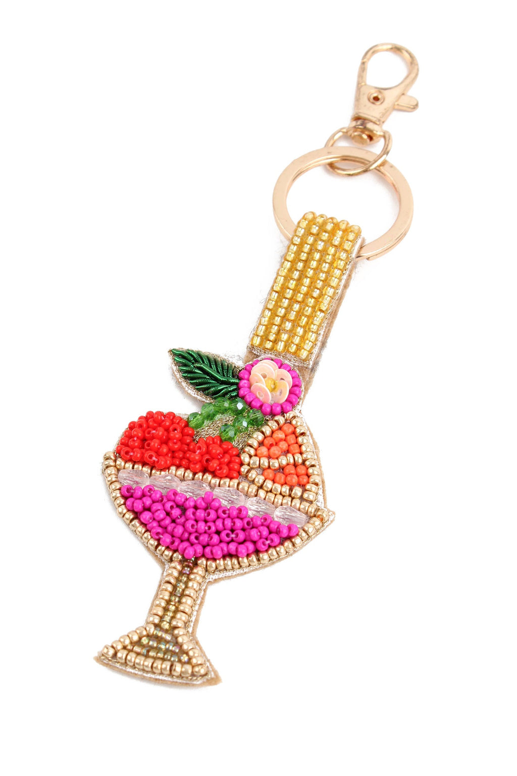 Fruity Cocktail Beaded Keyring