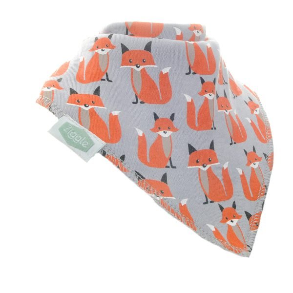 Dribble Bib - Foxes On Grey