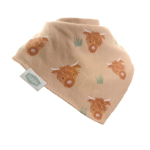 Dribble Bib - Highland Cow Pattern