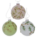 Frosted Bauble with Pine Cone Branch Design