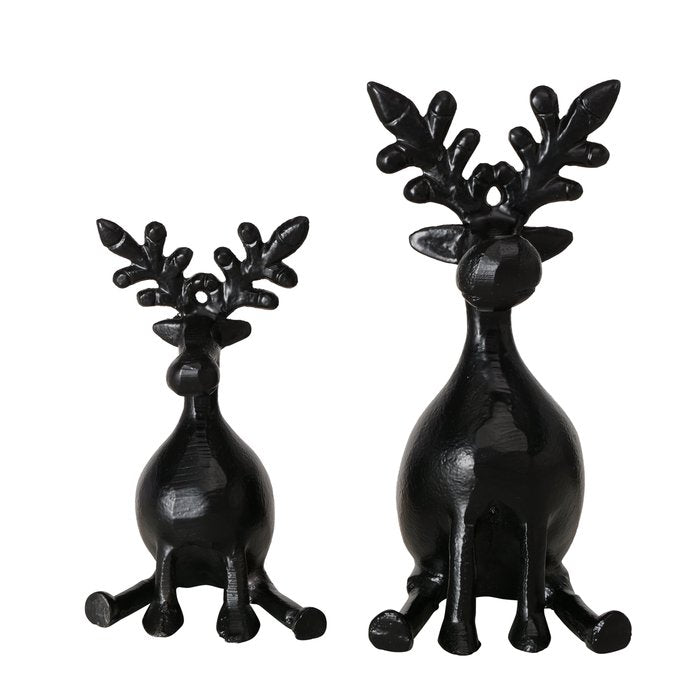 Sitting Reindeer Figurine - Tarnow Black