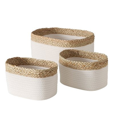 Two Tone Oval Storage basket Set