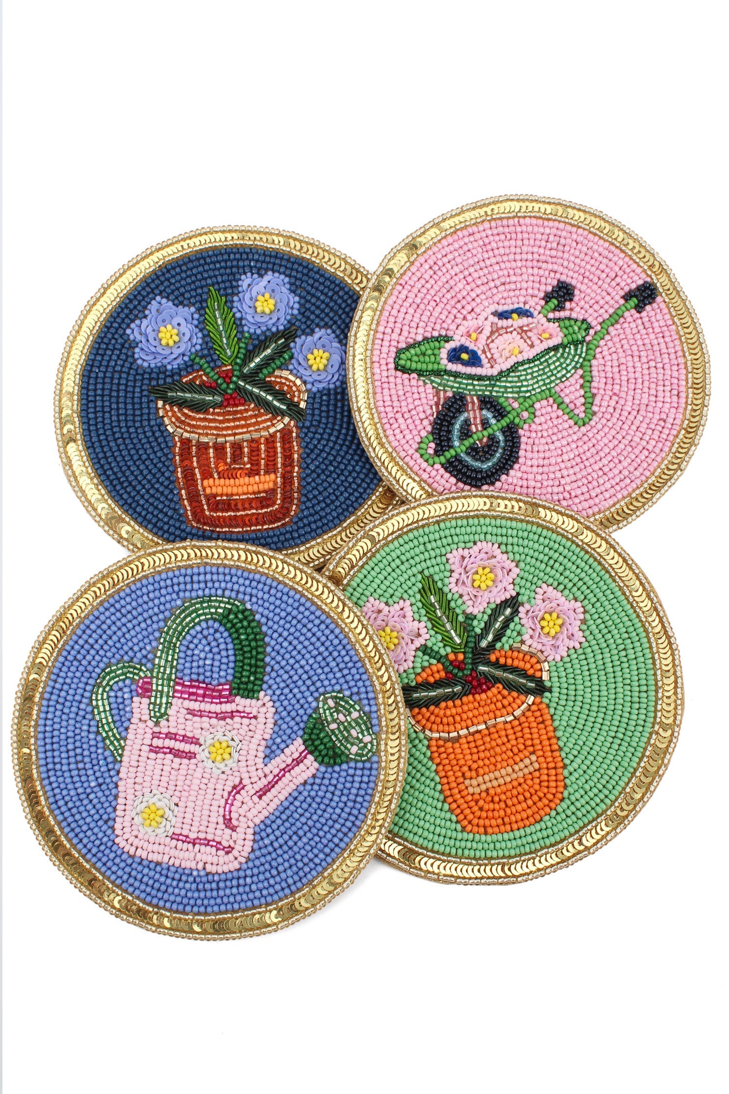 Gardening Motif Beaded Coaster
