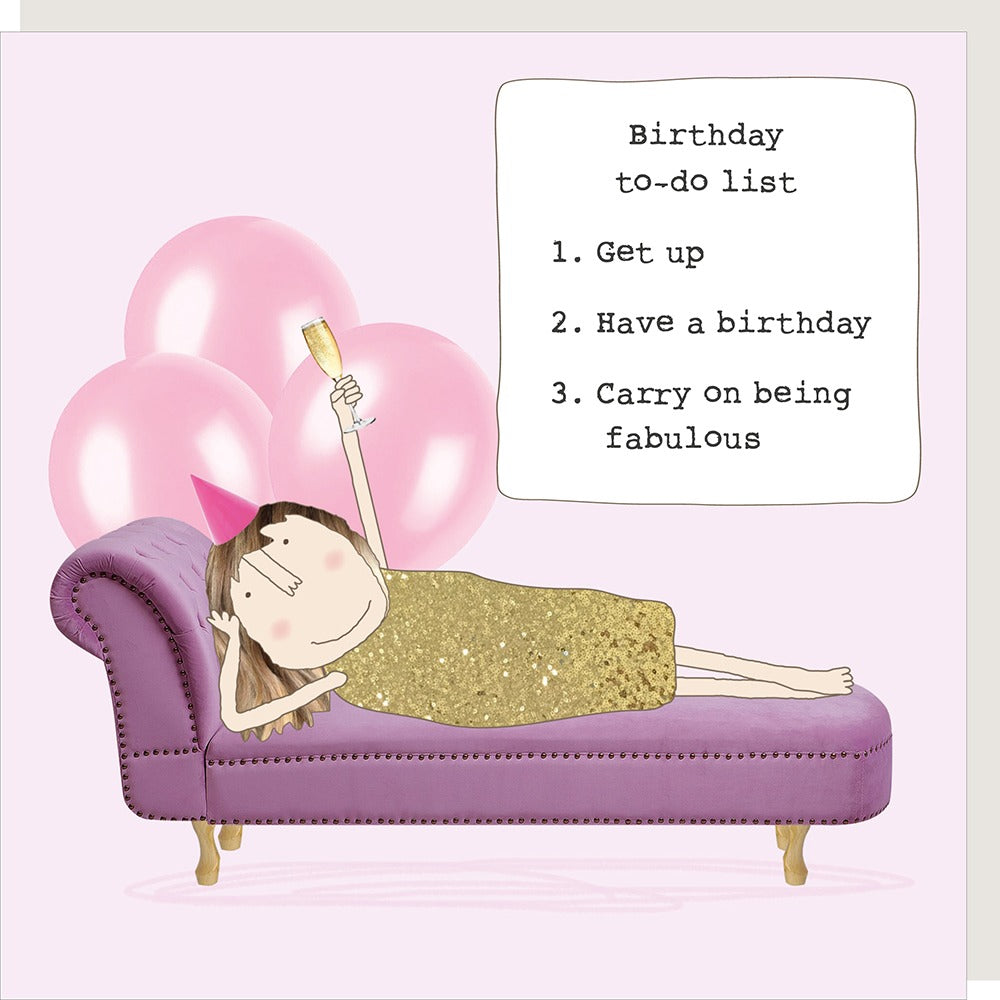 Birthday To Do List Birthday Card