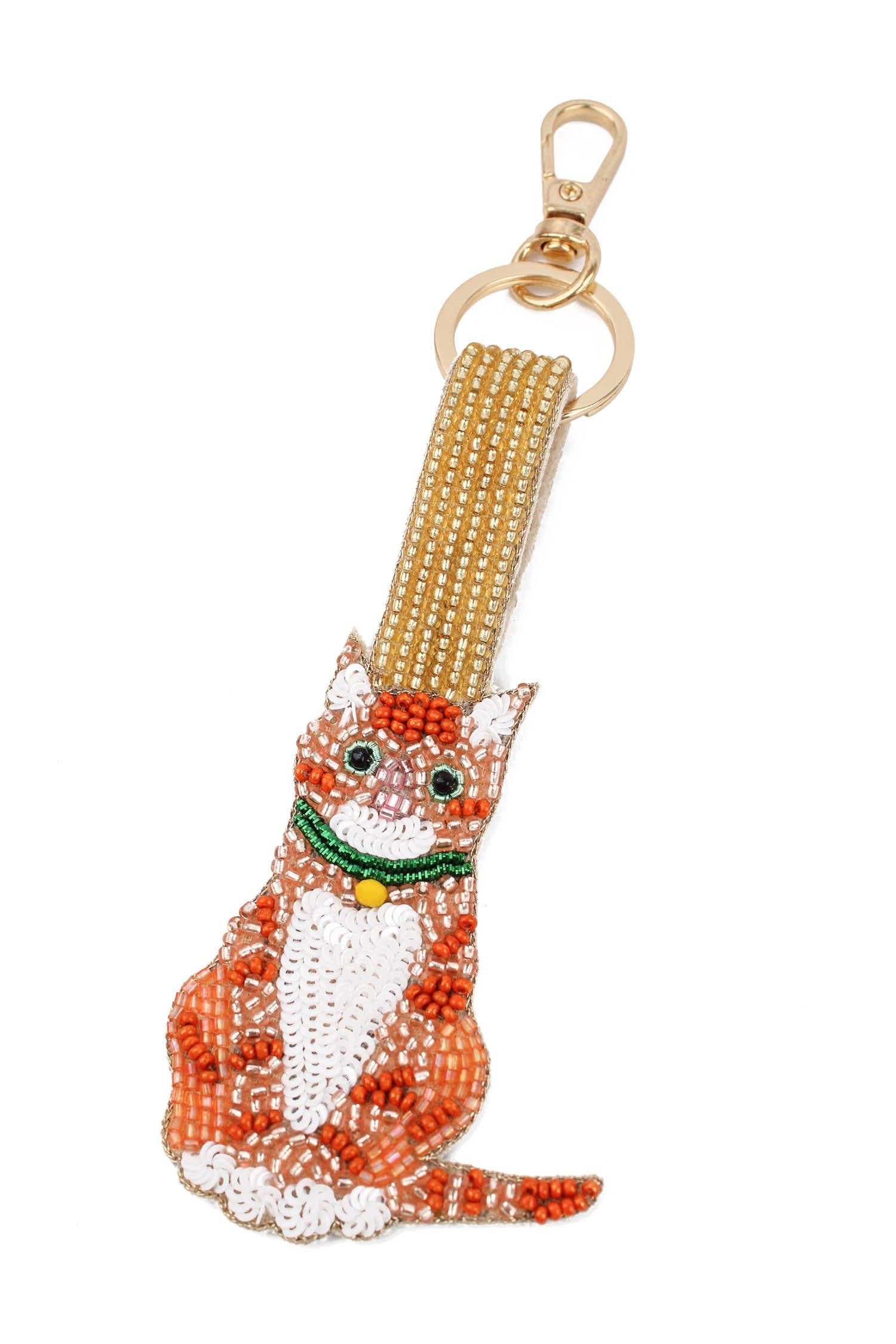 Ginger Cat Beaded Keyring/Bag Charm