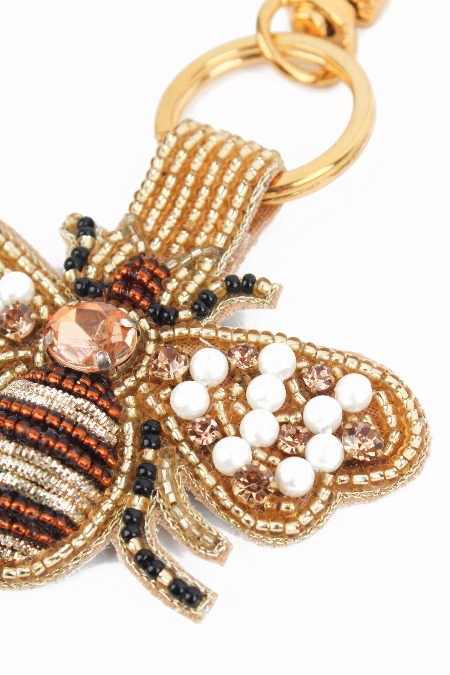 Golden Bee Beaded Keyring