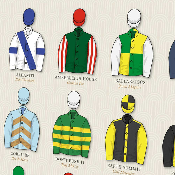 Grand National Memorable Winners - Horse Racing Poster Print