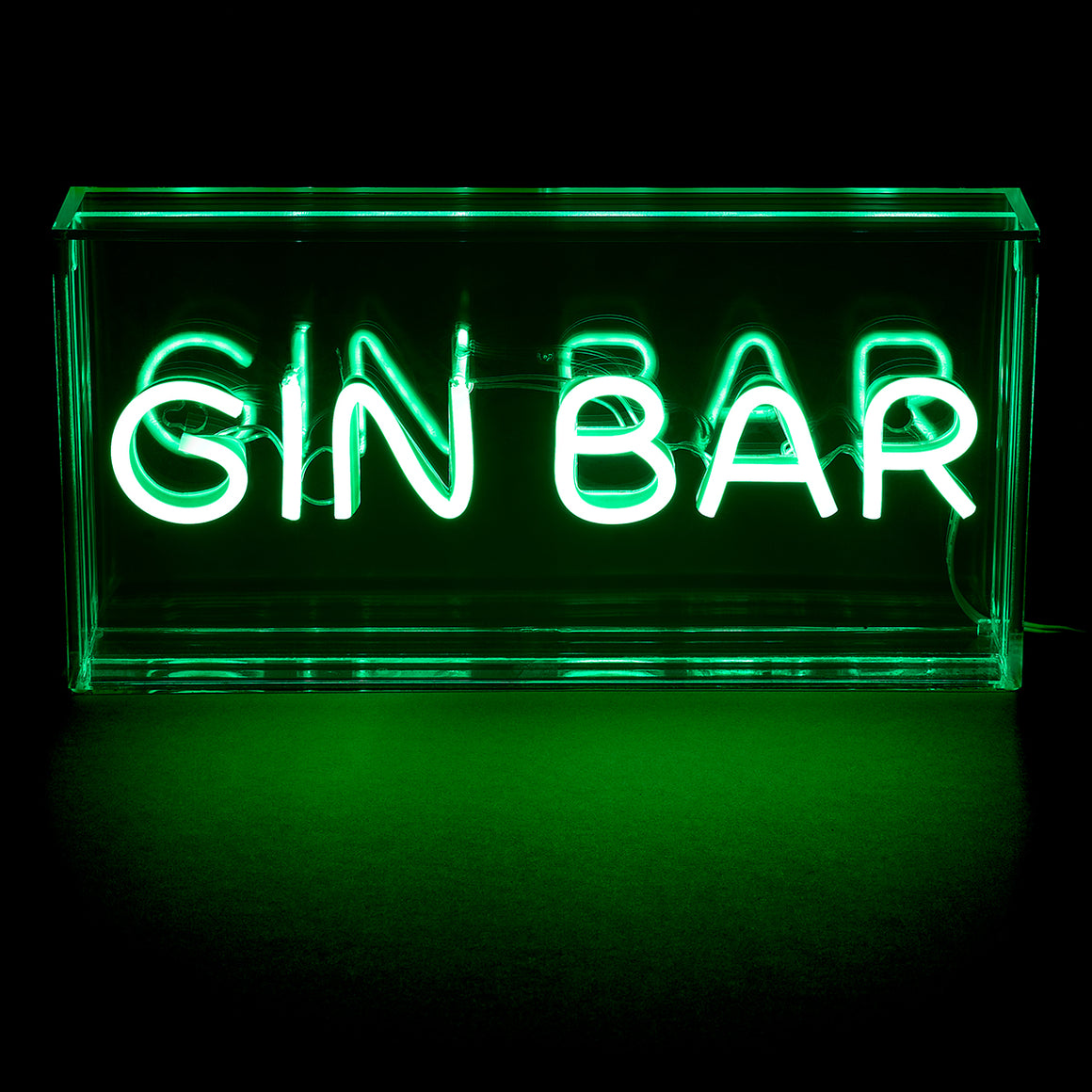 GIN BAR Green  Neon LED acrylic Light Box