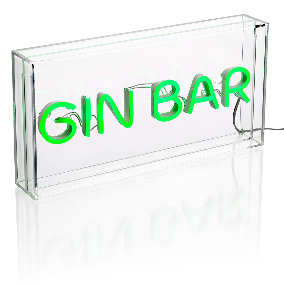 GIN BAR Green  Neon LED acrylic Light Box