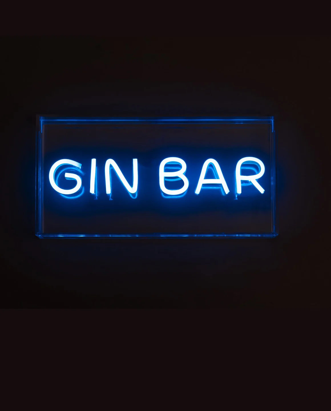 GIN BAR Blue Neon LED Acrylic Light Box