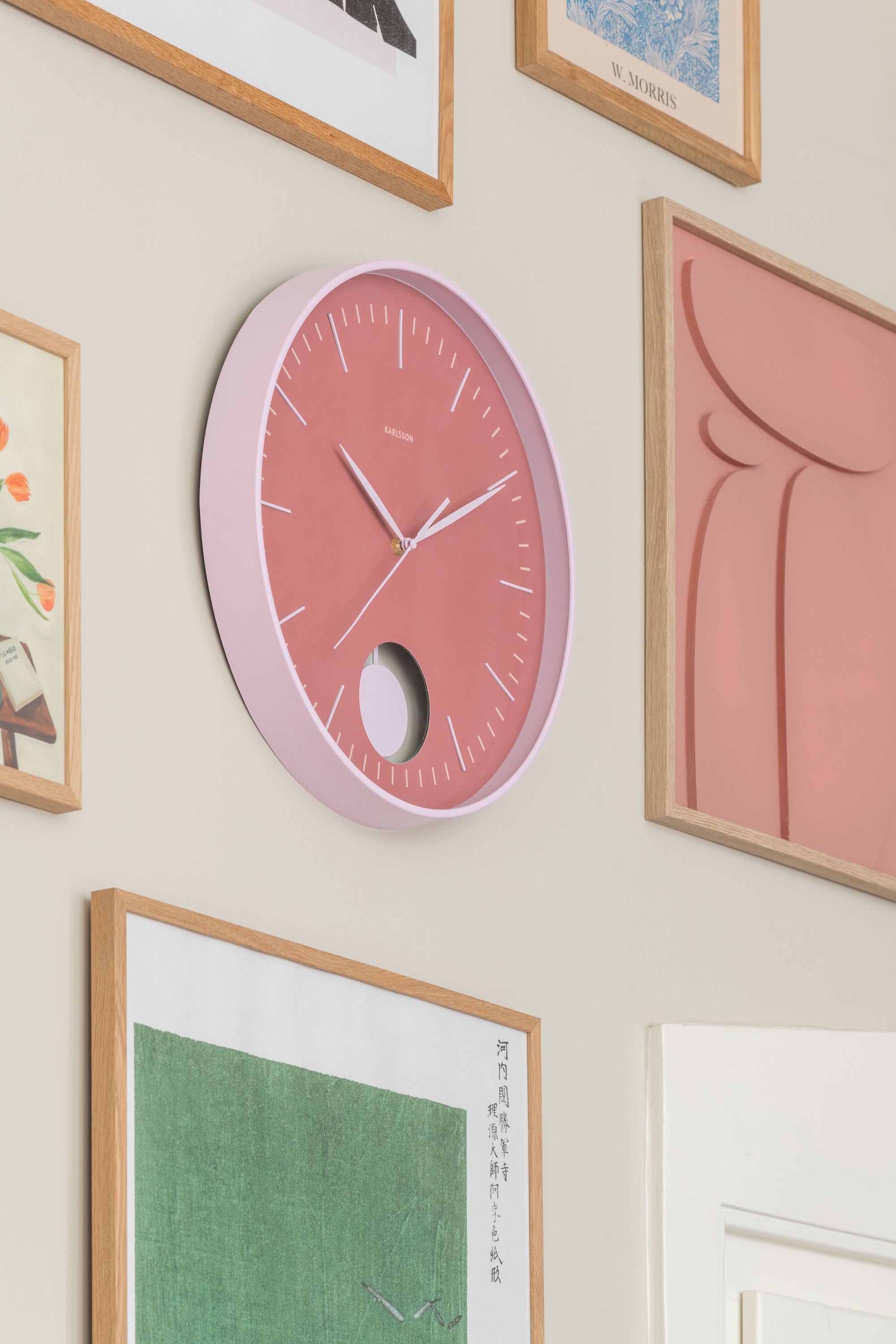 Grato Pendulum Wall Clock - Pink