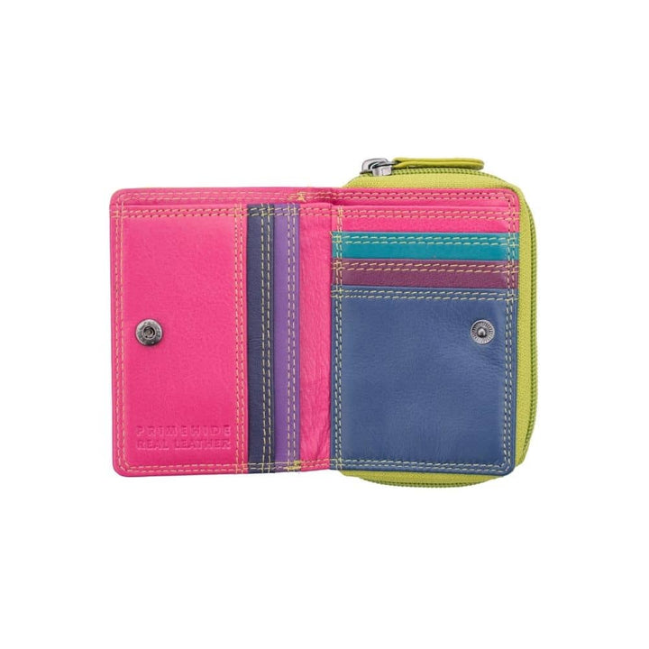 London RFID Small Multi Colour Purse / Green-Multi