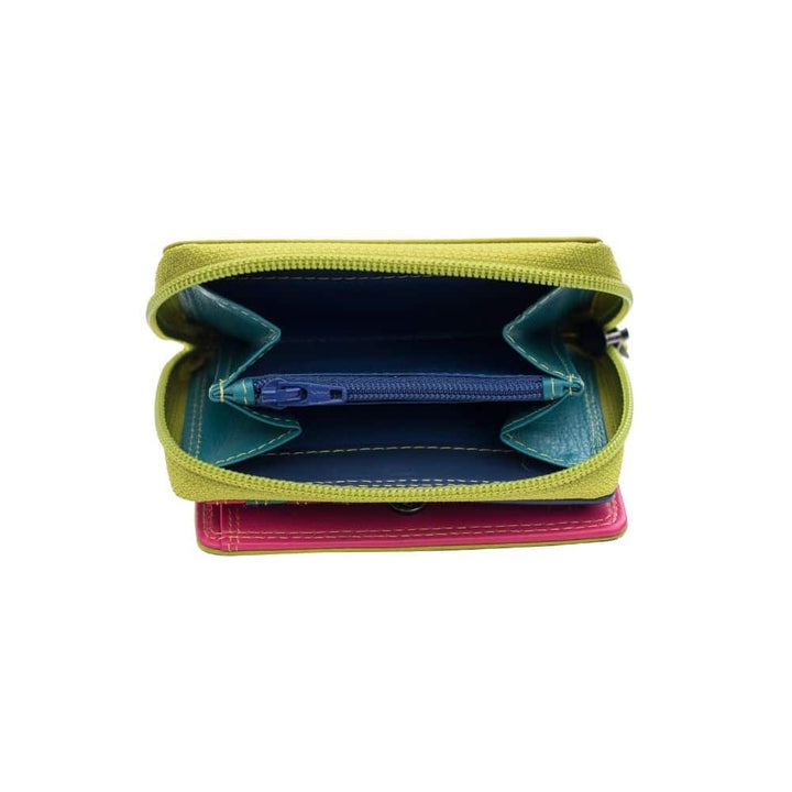 London RFID Small Multi Colour Purse / Green-Multi